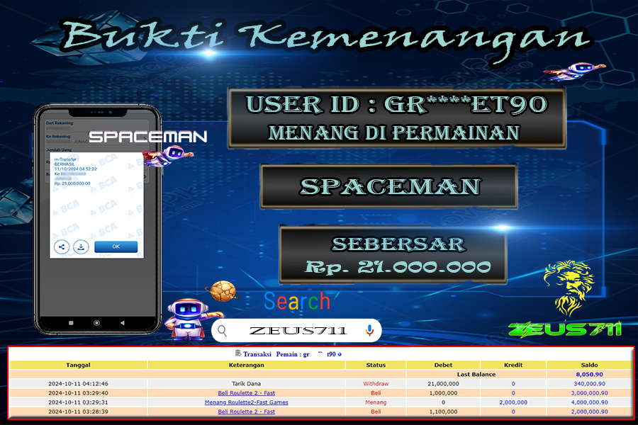 PEMBAYARAN JACKPOT Rp. 21.000.000,- TANGGAL 11 OKTOBER 2024